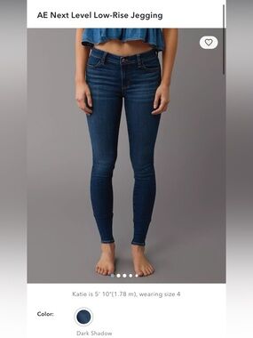 American Eagle Next Level Low Rise Jegging in Dark Shadow